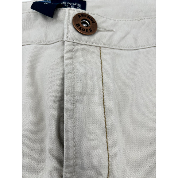 VTG 90s Avenue Blues Denim Women's Size 16 Peplum Ruffle Cream Jean Skirt NOS - Picture 3 of 8